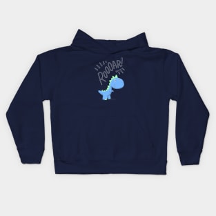 Blue Baby T-Rex Dino Kids Hoodie